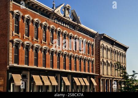 Plaza Hotel, 1881, im Old Town Plaza, in Las Vegas, New Mexico, USA Stockfoto