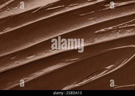 Mokka-Mousse als Hintergrund, Draufsicht. Farbe: 2025 Jahre Stockfoto