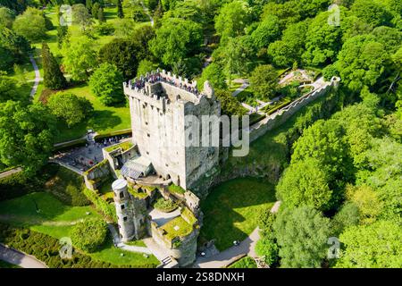 Blarney Castle, mittelalterliche Festung in Blarney, in der Nähe von Cork, bekannt für seinen legendären weltberühmten magischen Blarney Stone alias Stone of Eloquence, und reno Stockfoto