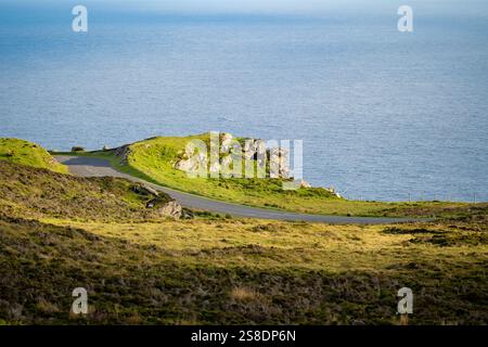 Slieve League, Irlands höchsten Meeresklippen, in south west Donegal entlang dieser herrlichen Küste fahren. Eine der beliebtesten hält Stockfoto