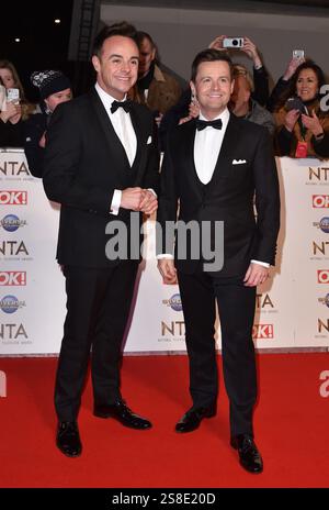 Anthony McPartlin und Declan Donnelly nehmen an den National Television Awards der O2 in London Teil. Dienstag, 29. Januar 2020 Stockfoto