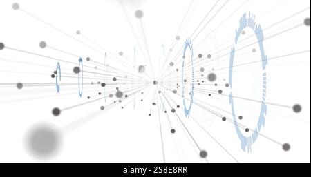 Abbildung des Netzwerks von Verbindungen über die Scans von Scopes Stockfoto
