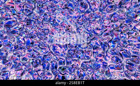 Faszinierende abstrakte Textur mit wirbelnden Mustern in Blau- und Pink-Tönen. Der glasartige Effekt erzeugt ein dynamisches, fließendes Erscheinungsbild, ideal für c Stockfoto