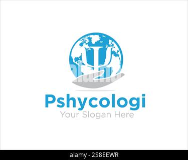 Psychologie Global Health Logo Designs für den medizinischen Dienst Stock Vektor