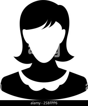 Stilvolles Vektorsymbol eines weiblichen Avatars für weibliche Benutzerprofile. Stock Vektor