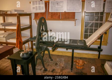 Museum der historischen Druckerpresse Stockfoto