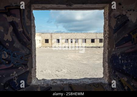 Die verlassenen Ruinen der alten Leprakolonie in Abades Teneriffa, Spanien 08-12-2024. Stockfoto