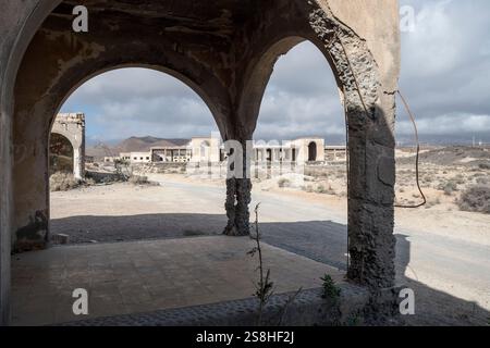 Die verlassenen Ruinen der alten Leprakolonie in Abades Teneriffa, Spanien 08-12-2024. Stockfoto