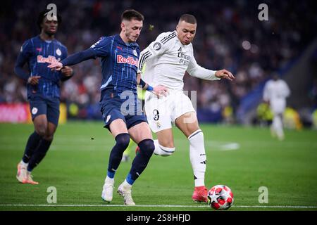 Madrid, Spanien. Januar 2025. UEFA Champions League Fußballspiel zwischen Real Madrid CF und RB Salzburg im Santiago Bernabeu Stadion in Madrid, Spanien, 22. Januar 2025 Kylian Mbappe 900/Cordon PRESS Credit: CORDON PRESS/Alamy Live News Stockfoto