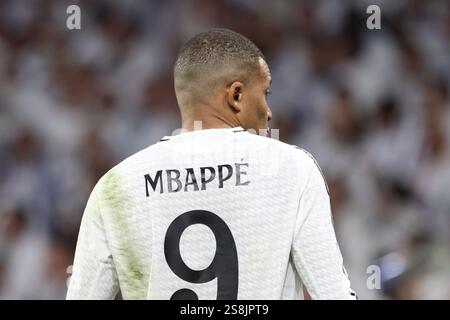 Madrid, Spanien. Januar 2025. MADRID, SPANIEN - 22. JANUAR: Kylian Mbappe von Real Madrid während des Spiels der UEFA Champions League 2024/25 Phase MD7 zwischen Real Madrid CF und FC Salzburg - am 22. Januar 2025 im Estadio Santiago Bernabeu in Madrid, Spanien .250122 SEPA 07 069 - 20250122 PD14783 Credit: APA-PictureDesk/Alamy Live News Stockfoto