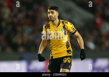 Prag, Tschechische Republik. Januar 2025. Mehdi Taremi von Inter wurde während des UEFA Champions League-Spiels zwischen Sparta Prag und Inter in der Epet Arena gesehen. Endpunktzahl; Sparta Prag 0:1 Inter. Quelle: SOPA Images Limited/Alamy Live News Stockfoto