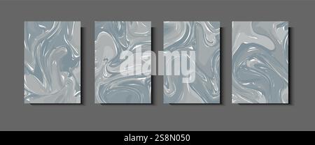 Flüssiger dynamischer Gradient Farbwellen geometrischer Hintergrund. Fließende Marmortextur und fließende Acrylmalerei auf Leinwand. Designs für Abdeckungen. Stock Vektor