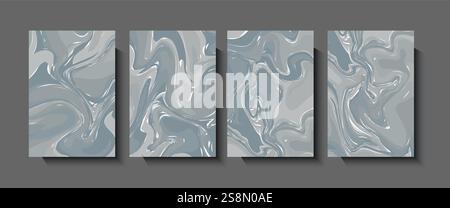 Flüssiger dynamischer Gradient Farbwellen geometrischer Hintergrund. Fließende Marmortextur und fließende Acrylmalerei auf Leinwand. Designs für Abdeckungen. Stock Vektor