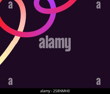 Helle, neonfarbene Formen mit glatten Kurven und Schleifen. Lebendige Farben übergehen durch nahtlose Verläufe und mischen Farbtöne wie Rosa, Blau, Grün, A Stock Vektor