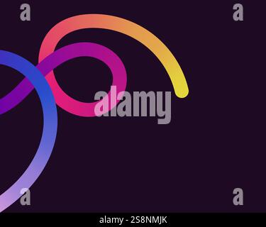 Helle, neonfarbene Formen mit glatten Kurven und Schleifen. Lebendige Farben übergehen durch nahtlose Verläufe und mischen Farbtöne wie Rosa, Blau, Grün, A Stock Vektor