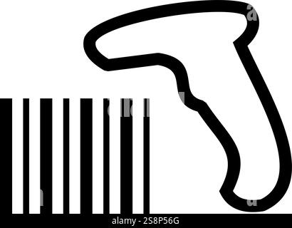 Symbolvektor des Barcode-Lesegeräts. Geeignet für mobile Apps, Web-Apps und Printmedien. Stock Vektor