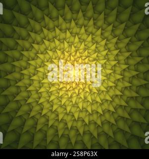 Eine Illustration eines abstrakten Hintergrunds mit grünen gelben Sternen Stockfoto