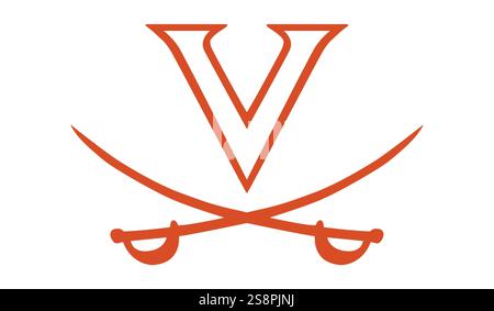 Virginia Cavaliers Logo 1994, American Colleges ncaa, Historical Logo von 1994 Stockfoto