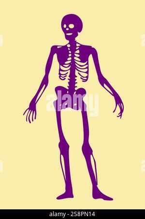 Eine Illustration eines Skelett-Doodle-Cliparts Stockfoto