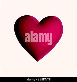 Buntes, handgezeichnetes Herz mit Farbverlauf. Designelemente für Valentinstag, Hochzeit, Geburtstag. Liebe Vektor-Illustration für Poster, Karte, Postkarte Stock Vektor