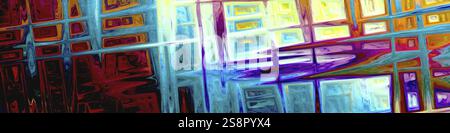 Eine abstrakte Farbmalerei mit digitalem Illustrationshintergrund Stockfoto