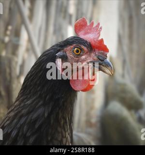 Ein Bild eines schönen Königsberger Hühnerportraits Stockfoto