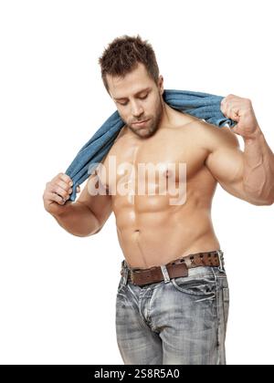 Ein Bild von einem hübschen jungen muskulösen Sport-Mann Stockfoto
