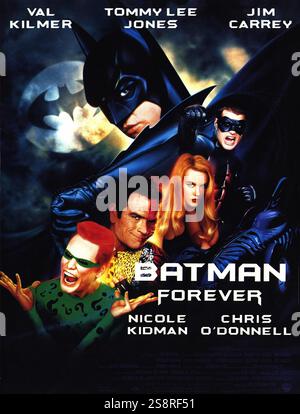 Batman Forever' ein US-amerikanischer Superheldenfilm aus dem Jahr 1995 mit Val Kilmer, Tommy Lee Jones und Jim Carrey. Stockfoto