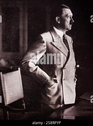 Foto von Adolf Hitler (1889-1945), österreichisch-deutscher Politiker, war der Führer der Nsdap und Bundeskanzler von Deutschland. Vom 20. Jahrhundert Stockfoto