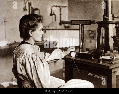 Foto von Marie Curie (1867–1934), einer polnischen und naturalisierten französischen Physikerin, Chemikerin und ersten weiblichen Nobelpreisträgerin. Aus dem 19. Jahrhundert Stockfoto