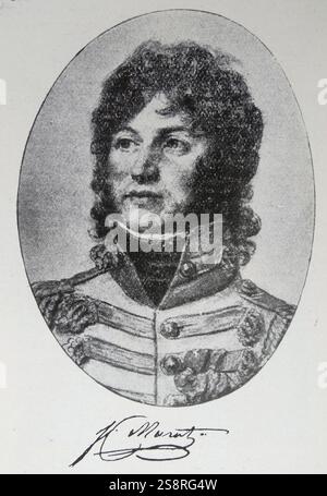 Portrait von Prinz Joachim Murat (1767-1815), Marschall von Frankreich und Admiral von Frankreich. Vom 19. Jahrhundert Stockfoto