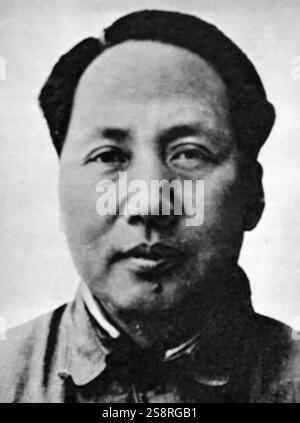 Fotografische Porträt des großen Vorsitzenden Mao (1893-1976) eine chinesische Kommunistische Revolutionäre und Gründervater der Volksrepublik China. Vom 20. Jahrhundert Stockfoto