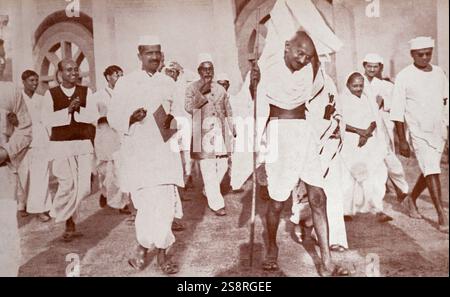 Mohandas Gandhi (1869 - 1948) war der bedeutendste Führer der indischen Unabhängigkeitsbewegung in Britisch - Indien ausgeschlossen Stockfoto