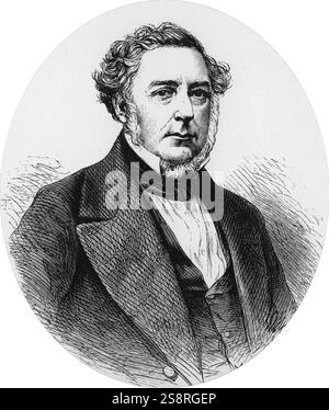 Robert Stephenson (1803 - 1859) frühe Eisenbahn- und Bauingenieur. Der einzige Sohn von George Stephenson, der "Vater der Eisenbahnen, baute er auf die Errungenschaften seines Vaters. Robert hat den größten Ingenieur des 19. Jahrhunderts genannt. Stockfoto