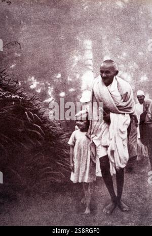Mohandas Gandhi (1869 - 1948) war der bedeutendste Führer der indischen Unabhängigkeitsbewegung in Britisch - Indien ausgeschlossen Stockfoto