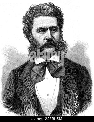 Portrait von Johann Strauss II (1825-1899), österreichischer Komponist. Vom 19. Jahrhundert Stockfoto