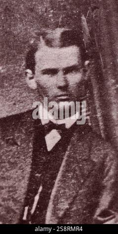 Fotografische Porträt von Frank James (1843-1915) eine konföderierte Soldat, Guerrilla, Outlaw und jüngeren Bruder von Jesse James. Vom 19. Jahrhundert Stockfoto
