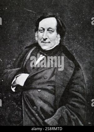Foto von Gioachino Rossini (1792-1868), einem italienischen Komponisten, 39 Opern schrieb. Vom 19. Jahrhundert Stockfoto