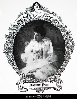 Fotografische Porträt von Adelina Patti (1843-1919) 'Grenzüb ergreifend e Opernsängerin. Vom 19. Jahrhundert Stockfoto