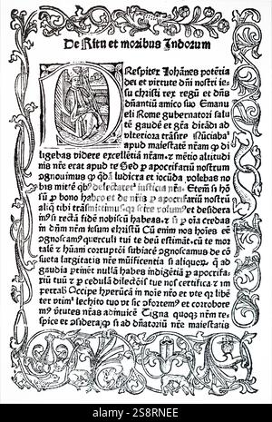 Bilderhandschrift Darstellung Prester John. Prester John ist eine legendäre Christlichen Patriarchen und König beliebt in Europäischen Chroniken und Tradition. Vom 15. Jahrhundert Stockfoto