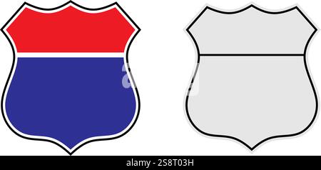 US-Verkehrsschilder. Vektor-Straßenschilder. Vektorabbildung Stock Vektor