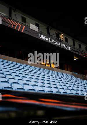 MALMÖ , 23-01-2025 , Malmö neues Stadion , Saison 2024 / 2025 , UEFA Europa League, Fußball. Während des Spiels Malmö - FC Twente, Innenansicht Stadion Stockfoto