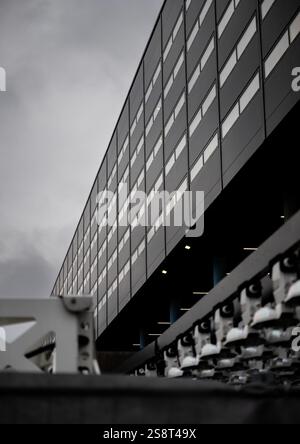 MALMÖ , 23-01-2025 , Malmö neues Stadion , Saison 2024 / 2025 , UEFA Europa League, Fußball. Während des Spiels Malmö - FC Twente, Stadion mit Außenansicht Stockfoto