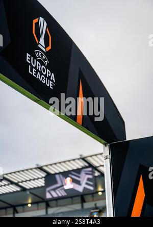 MALMÖ , 23-01-2025 , Malmö neues Stadion , Saison 2024 / 2025 , UEFA Europa League, Fußball. Während des Spiels Malmö - FC Twente, Innenansicht Stadion Stockfoto