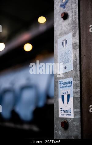 MALMÖ , 23-01-2025 , Malmö neues Stadion , Saison 2024 / 2025 , UEFA Europa League, Fußball. Während des Spiels Malmö - FC Twente, Innenansicht Stadion Stockfoto