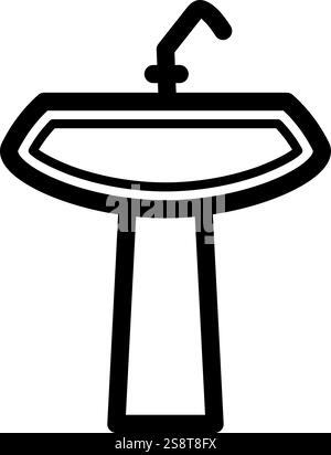 Vektor des Senkensymbols. Geeignet für mobile Apps, Web-Apps und Printmedien. Stock Vektor