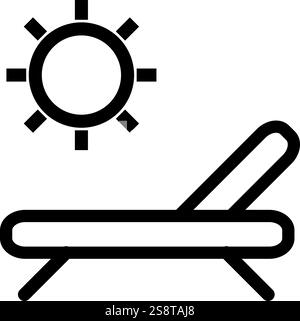 Sonnenbaden Symbol Vektor. Geeignet für mobile Apps, Web-Apps und Printmedien. Stock Vektor