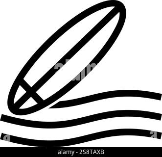 Surfsymbolvektor. Geeignet für mobile Apps, Web-Apps und Printmedien. Stock Vektor