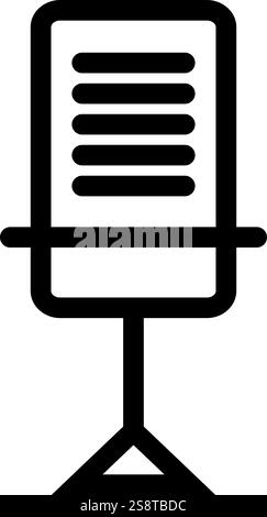 Symbolvektor für Tabellenmikrofon. Geeignet für mobile Apps, Web-Apps und Printmedien. Stock Vektor