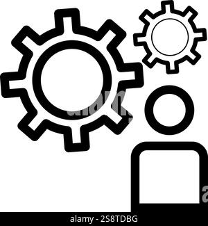 Symbolvektor für Benutzereinstellungen. Geeignet für mobile Apps, Web-Apps und Printmedien. Stock Vektor